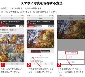 写真がスマートフォンからダウンロードできます